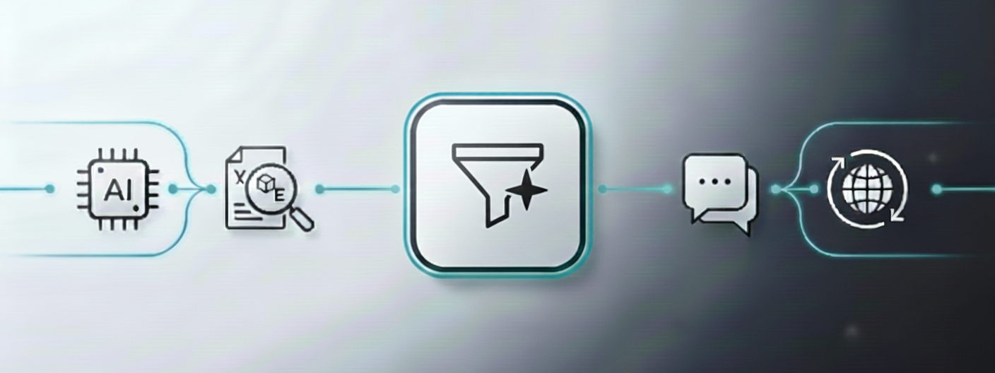 Beispielhafte Oberfläche für KI-gestützte Filter und Attributpflege