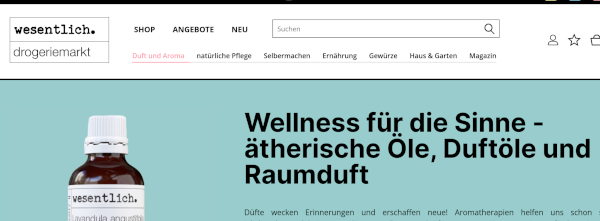 Startseite von wesentlich.shop in Shopware 6